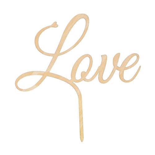 LOVENJOY LOVENJOY Gift Boxed Love Cake Topper Wedding Decoration, Rustic Wood