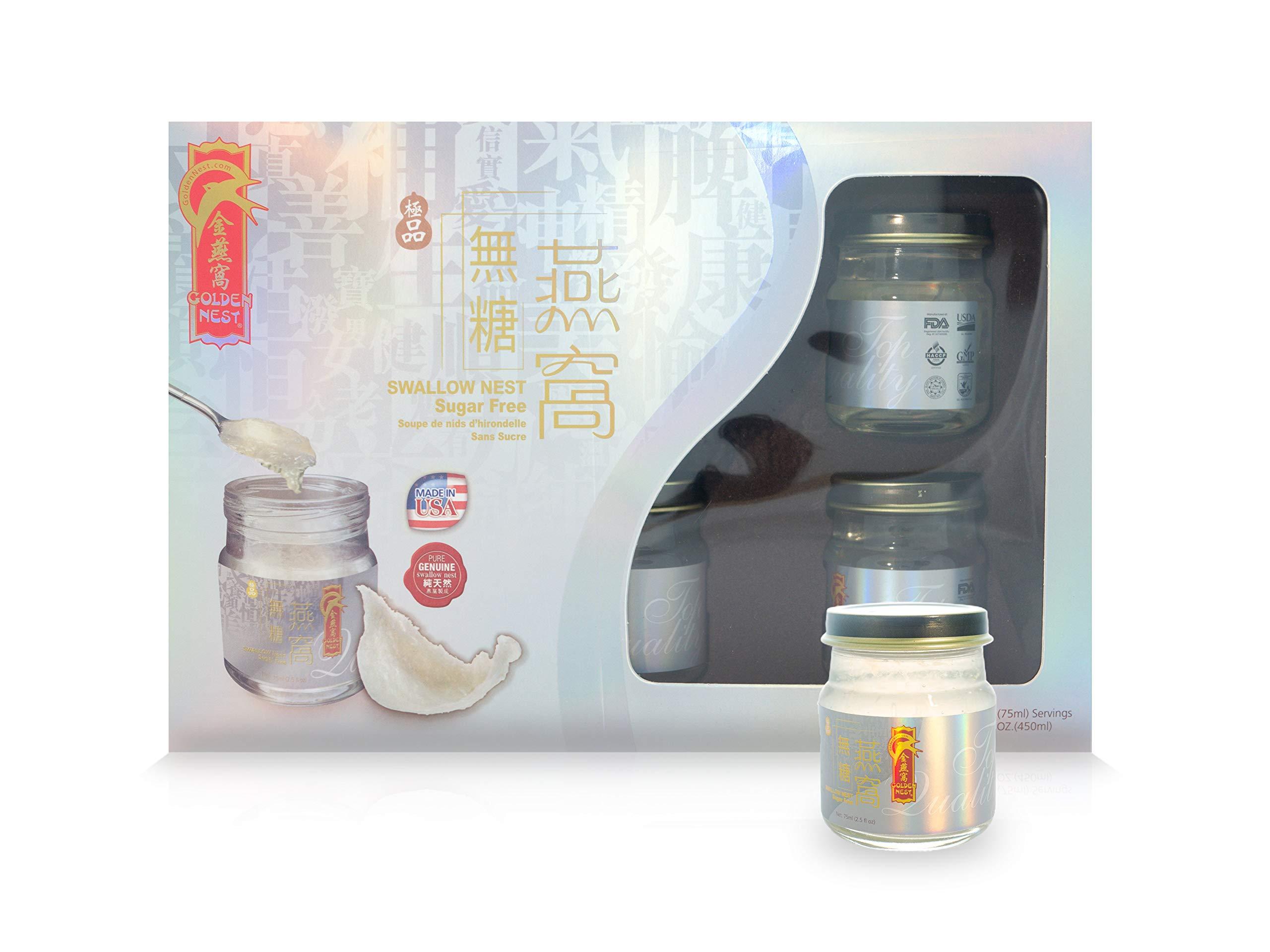 Golden Nest Gift Pack Premium Bird’s Nest Soup - 6 bottles x 75ml (2.5 oz.) (Sugar-Free)