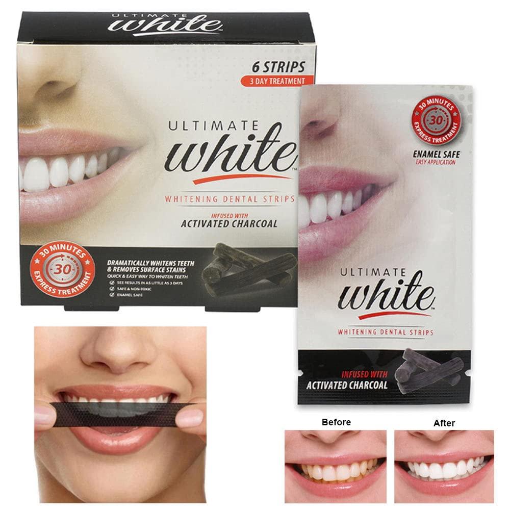 NineLife Basics 6 Teeth Whitening Strips Charcoal Strips Dental Whitener Tooth Whitening Strip