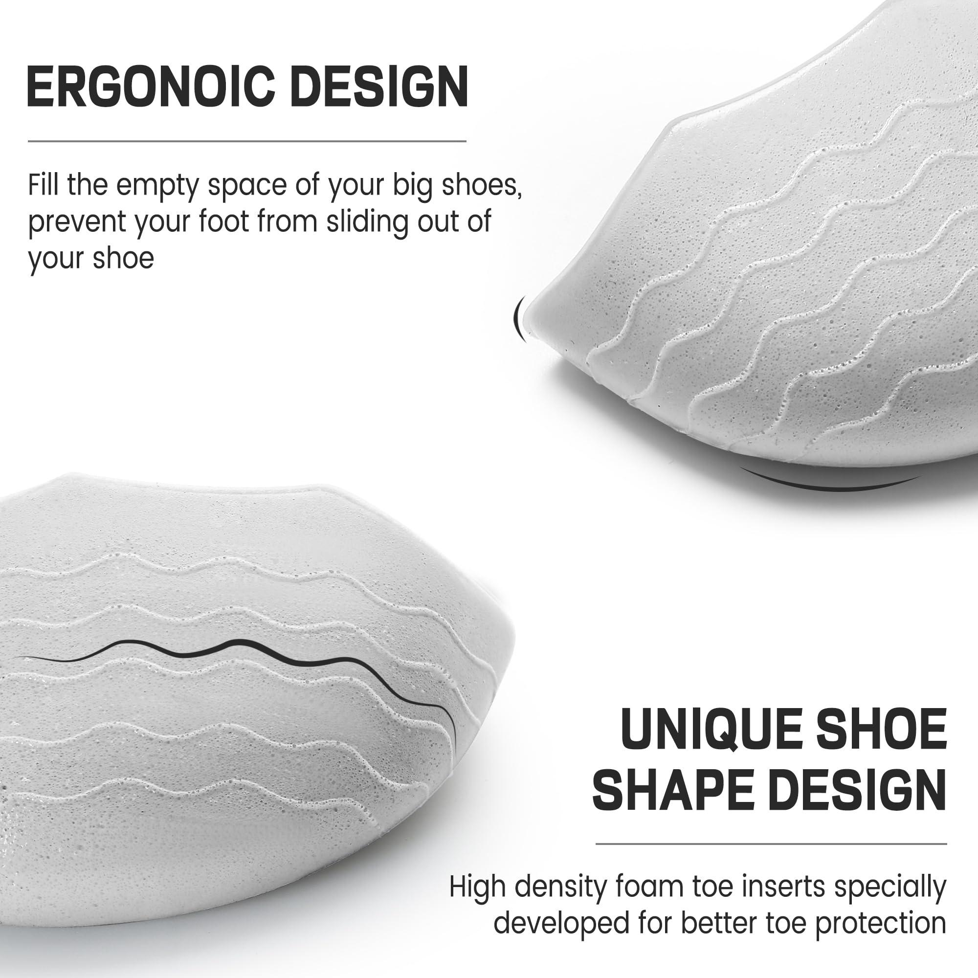 BCCKLE Shoe Fillers for Loose Shoe,Toe Filler Inserts with Anti Slip Strip,Shoe Inserts for Shoe Too Big,Make Shoes Fit and Prevent Heel sliping,for Both Men and Women.