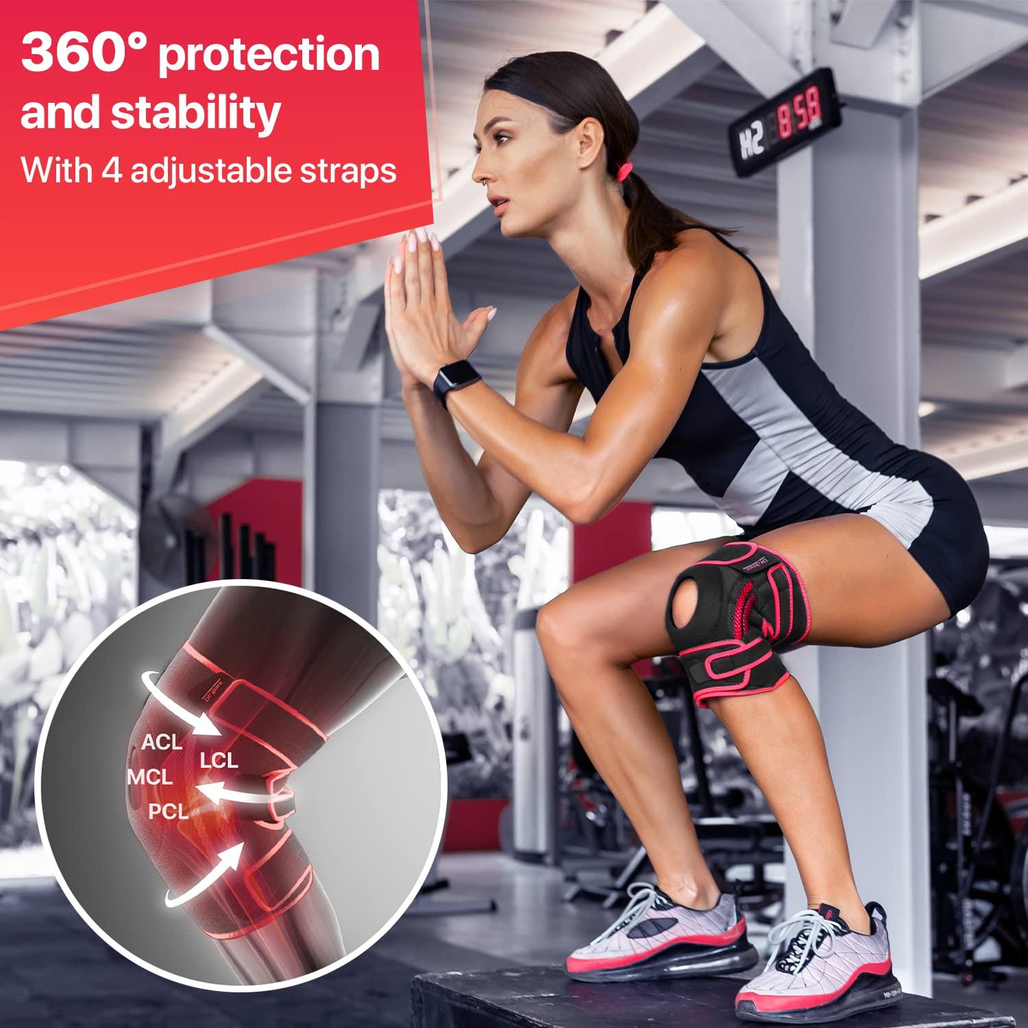 DR. BRACE DR. BRACE ELITE Knee Brace with Side Stabilizers & Patella Gel Pads for Maximum Knee Pain Support and fast recovery for men and women-Please Check How To Size Video (Sunrise, XX-Large)