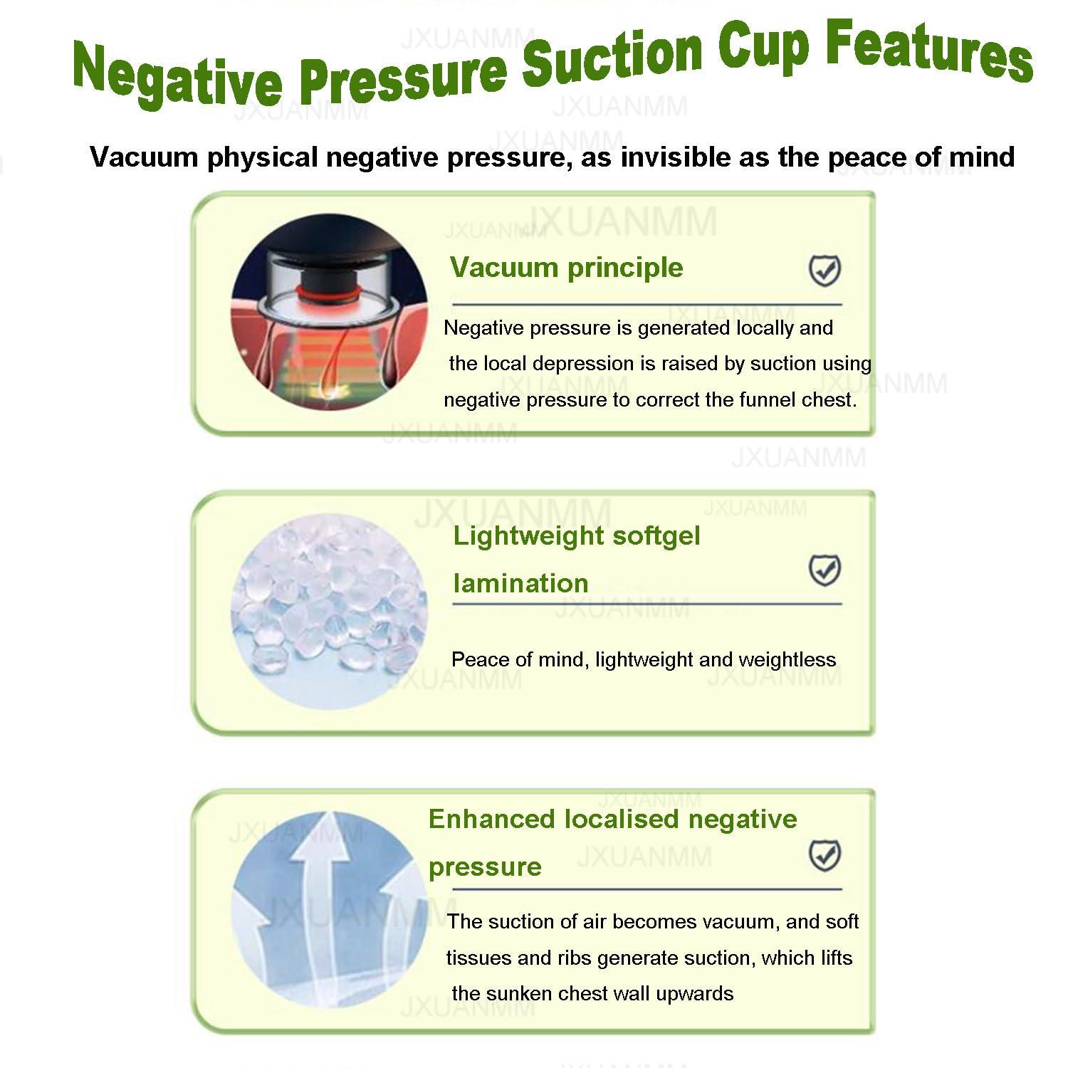 JXUANMM JXUANMM Pectus Excavatum Orthosis Brace,Pectus Excavatum Vacuum Bell - Pectus Excavatum Orthosis Brace,Chest Support,with Pressure Gauge,S