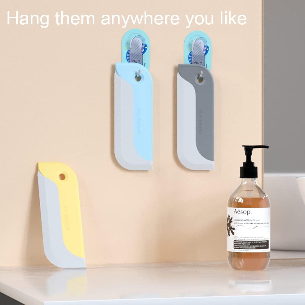 Ulfanit Ulfanit 2 Pack Mini Squeegee, Small Kitchen Countertop Squeegee, Soft Glass Cleaner for Home Tabletop, Bathroom Mirror, Car Window Cleaning Squeegee All-Purpose Wiper Tool, Blue