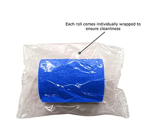 Endure Industries Endure Cohesive Bandage Wrap, Self Adherent Wrap Medical Tape, Adhesive Flexible Breathable First Aid Gauze, Stretchable and Ideal for Athletic Use (1 Inches Width x 5 Yards Length) Pack of 6