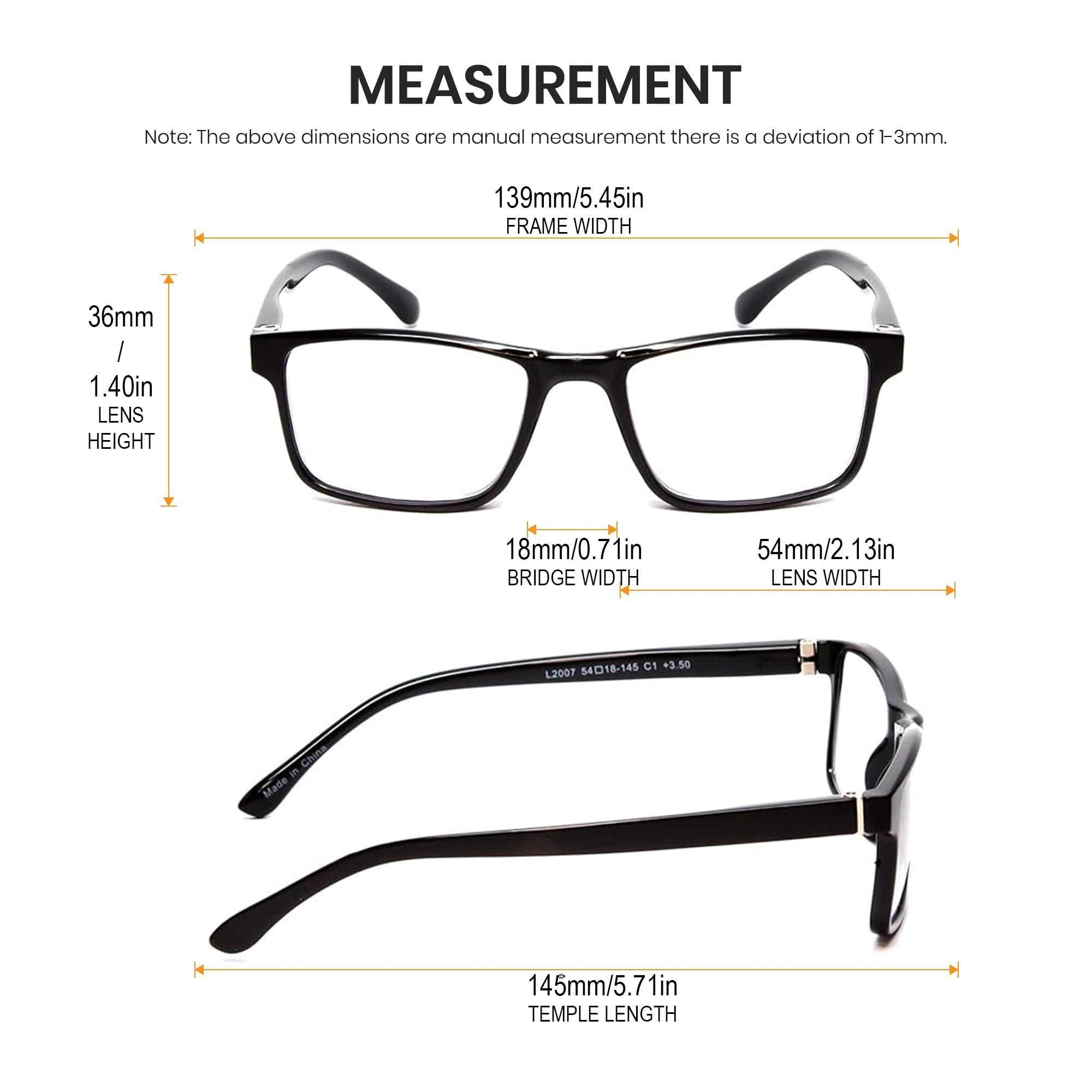 Calabria Calabria L2007 Rectangular Reading Glasses +2.25 Black Men Women Single Power Reader Stylish Trendy Durable Modern Eyeglass