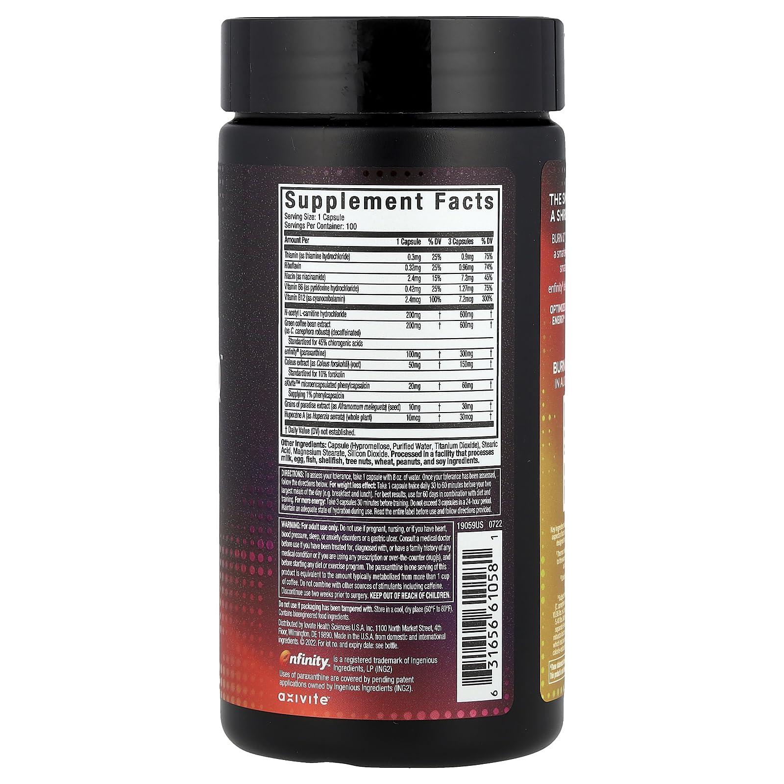 MuscleTech MuscleTech Burn iQ Smart Thermo Supplement Fueled with Paraxanthine Enhanced Energy & Cognition for Men and Women 100 Count