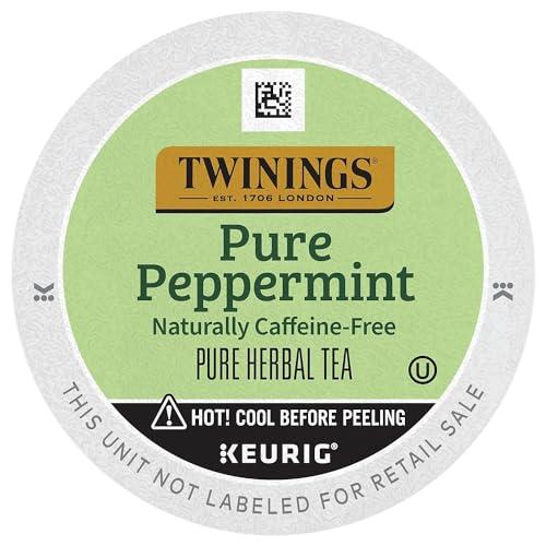 Twinings Twinings Pure Peppermint Herbal Tea K-Cup Pods for Keurig, 24 Count (Pack of 1), Made with 100% Pure Peppermint, Naturally Caffeine-Free, Enjoy Hot or Iced | Packaging May Vary