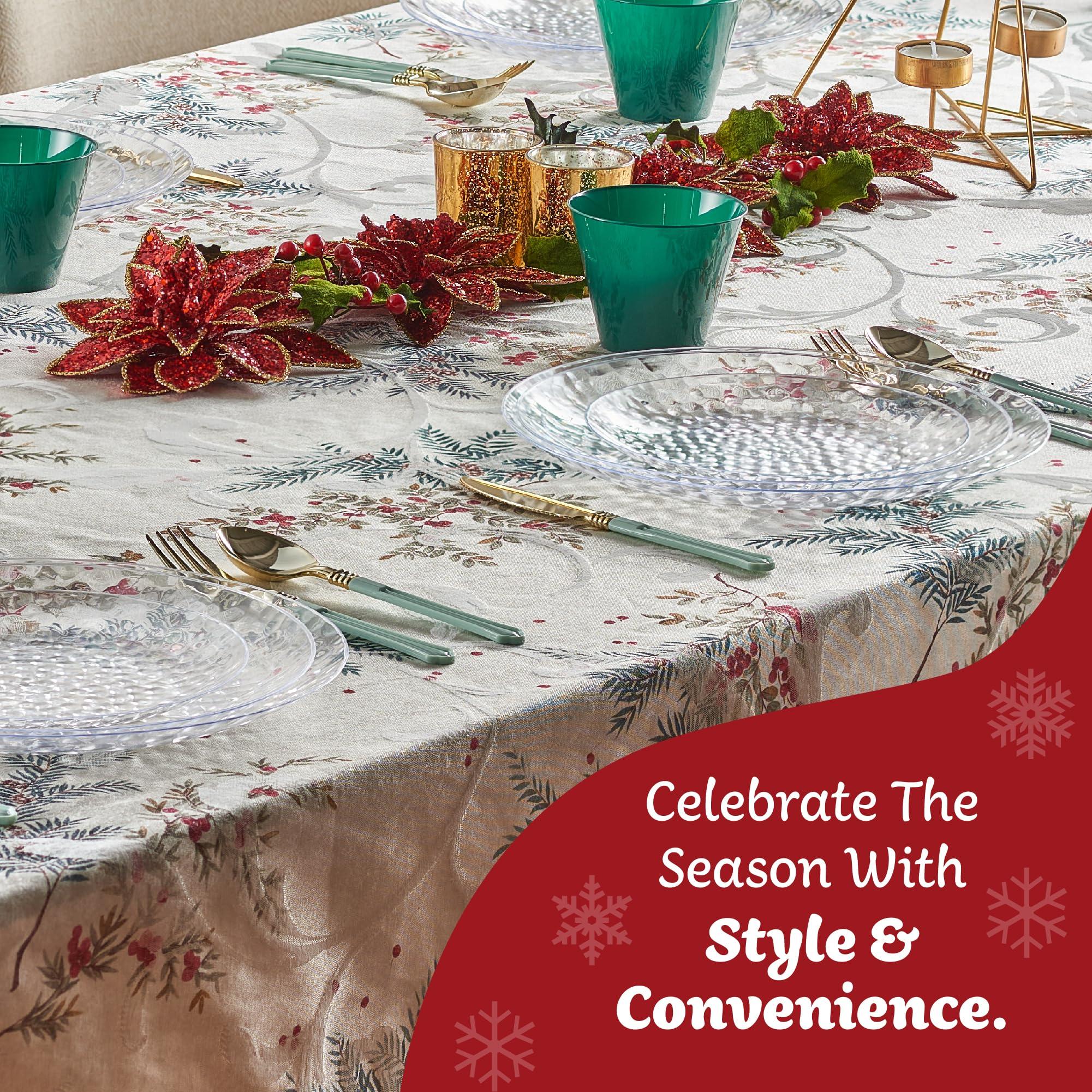 PLASTICPRO PLASTICPRO 30 Pack Hammered Plastic Plates Heavyweight Disposable Plastic Plates Elegant Clear Hammered Platsic Party Dishes (Hammered Clear, 7\'\' INCH PLATES)