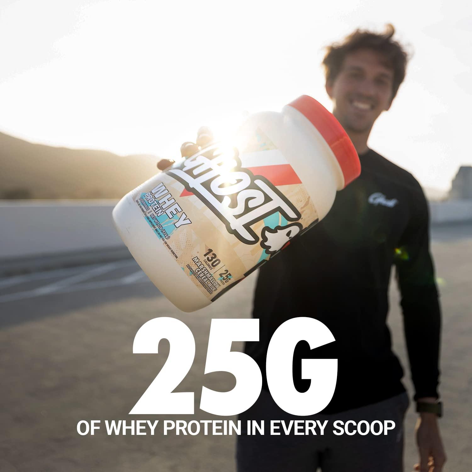 GHOST GHOST Whey Protein Powder, Marshmallow Cereal Milk - 2LB Tub, 25G of Protein - Flavored Isolate, Concentrate & Hydrolyzed Whey Protein Blend - Post Workout Shakes - Soy & Gluten Free