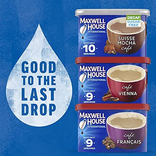 MAXWELL HOUSE Maxwell House International Suisse Mocha Café-Style Decaf Sugar Free Instant Coffee Beverage Mix (8 ct Pack, 4 oz Canister)