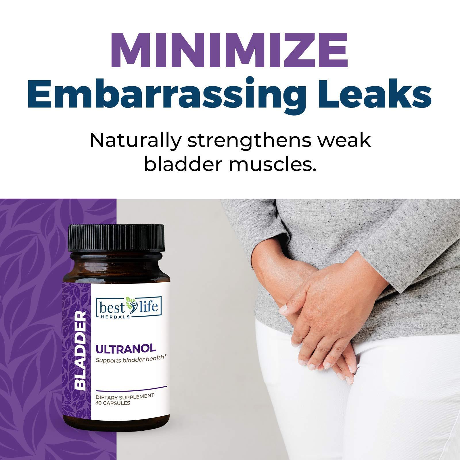 Best Life Herbals Ultranol Total Bladder Support - Natural Cranberry Supplement for Urinary Health, Overactive Bladder Control, Incontinence - Reduces Leaks and Urgency - 2 Bottles - 60 Capsules