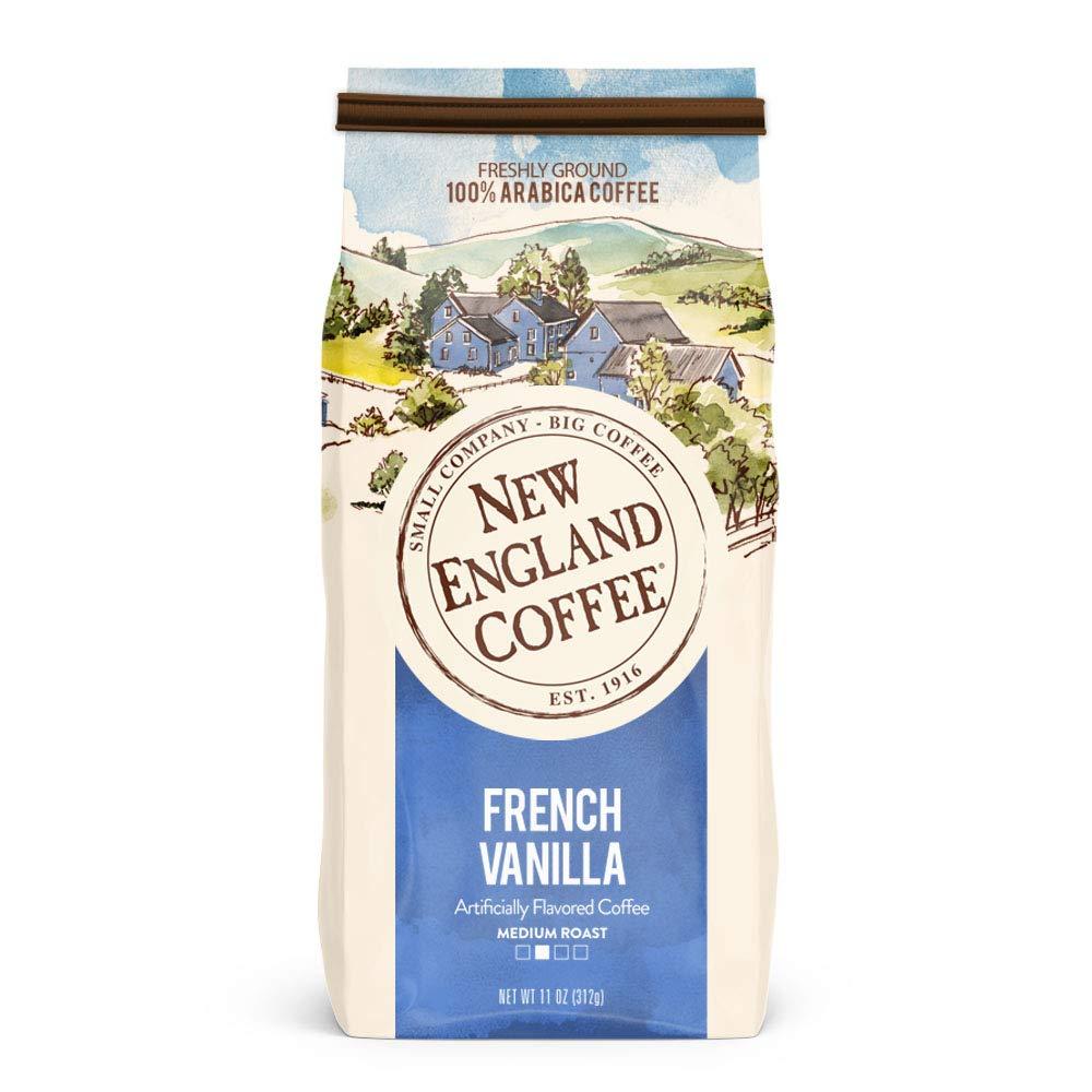 New England Coffee New England Coffee French Vanilla Medium Roast Ground Coffee 11 Ounce (Pack of 3)