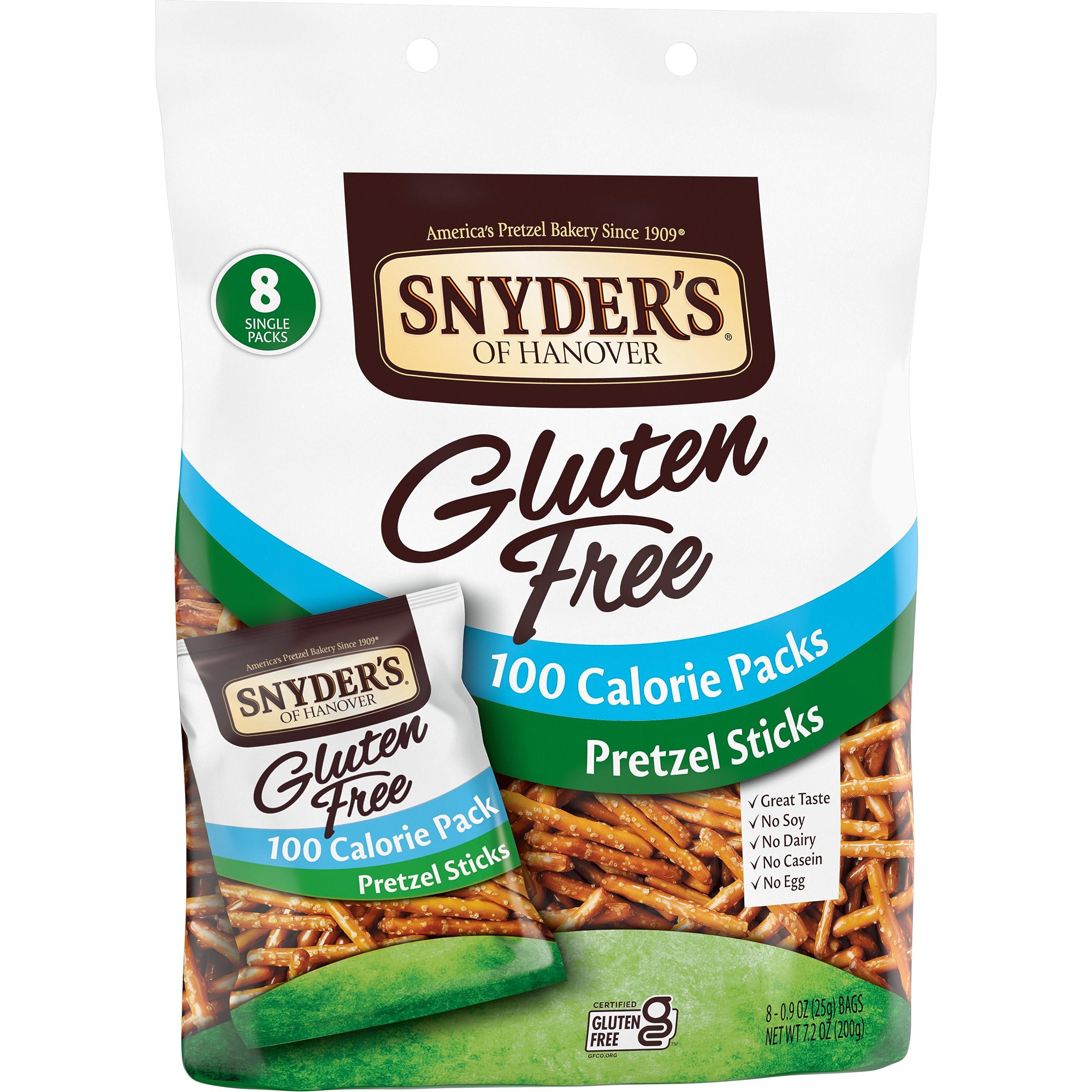 Snyder\'s of Hanover Snyder\'s of Hanover Gluten Free Pretzel Sticks, 100 Calorie Individual Packs, 8 Ct (Pack of 2)