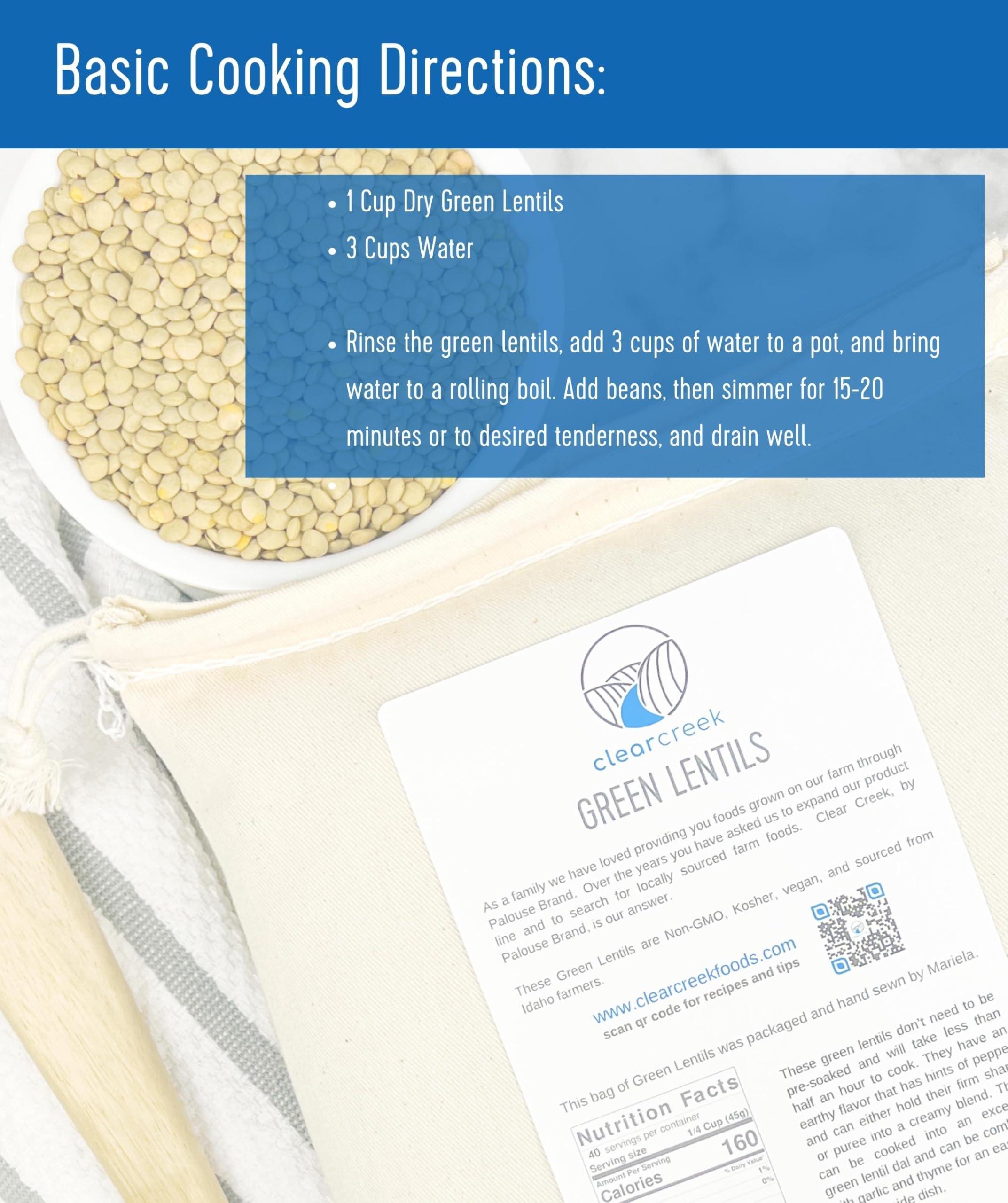 Palouse Brand Green Lentils | 25 LBS | Emergency Food Storage Bucket | Non-GMO | Vegan | Bulk