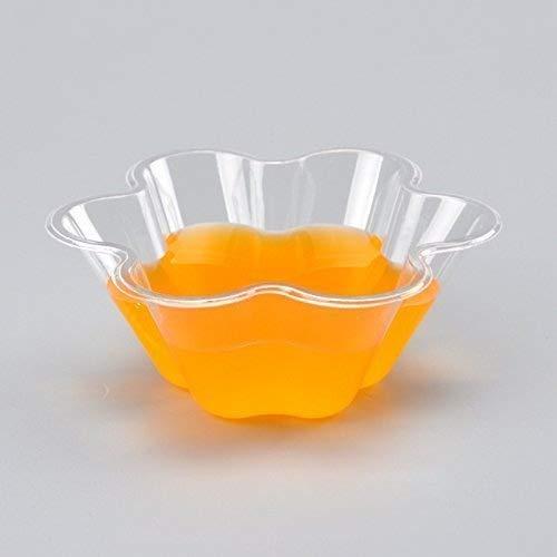 K JINGKELAI Plastic Ice Cream Bowls Ice Cream Cups Containers Clear Plastic Disposable Dessert Bowls Disposable Ice Cream Sundae Bowls with Flower Shape,60 Pack