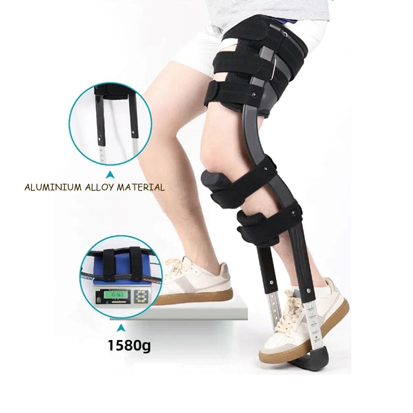 FoRes Pain Free Knee Crutch Single Leg Telescopic Walker Adjustable Height Hands Free Crutch Leg Knee Mobility Support for Disability Elderly Injury Ankle Fracture