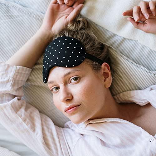 WedDecor 3D Contoured Luxury Blindfold Sleep Mask, Eye Mask for Sleeping, Light Blocking Eye Blinder with Adjustable Strap for Men & Women, Soft & Comfortable Sleep Mask for Travel Shift Work, Black