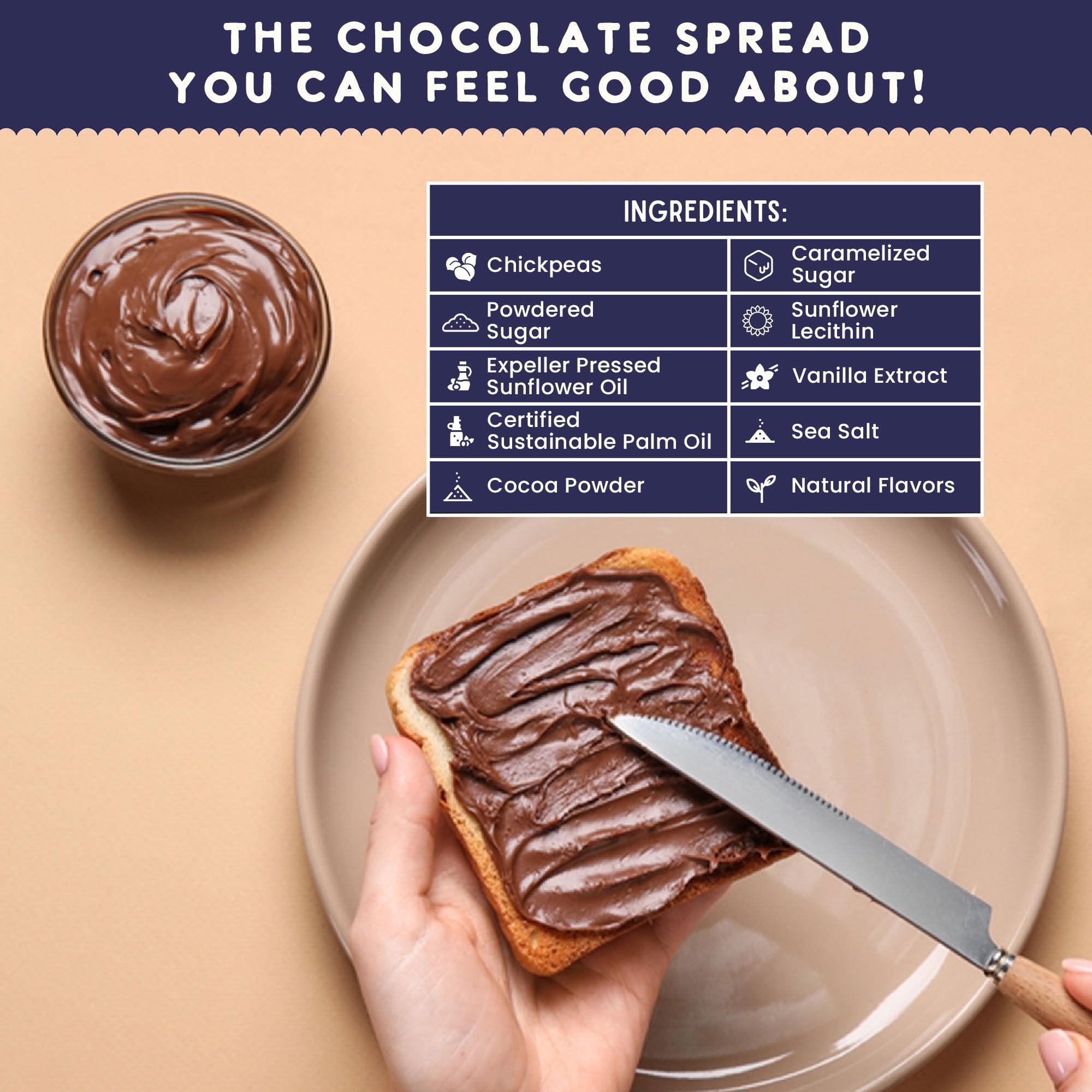 Finally! Finally Nut-Free Cocoa Spread | Allergen-Free Chocolate Spread with 50% Less Sugar than Leading Brands | Made with Chickpeas | Nut-Free, Plant-Based, Vegan | Gluten-Free, Dairy-Free, Soy-Free | School-Safe | 3g Protein | 12 oz