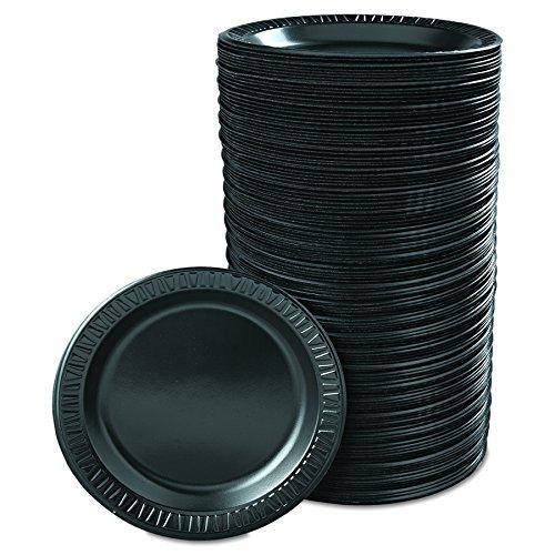 DART Dart 9PBQR 9 in Black Laminated Foam Plate (Case of 500)