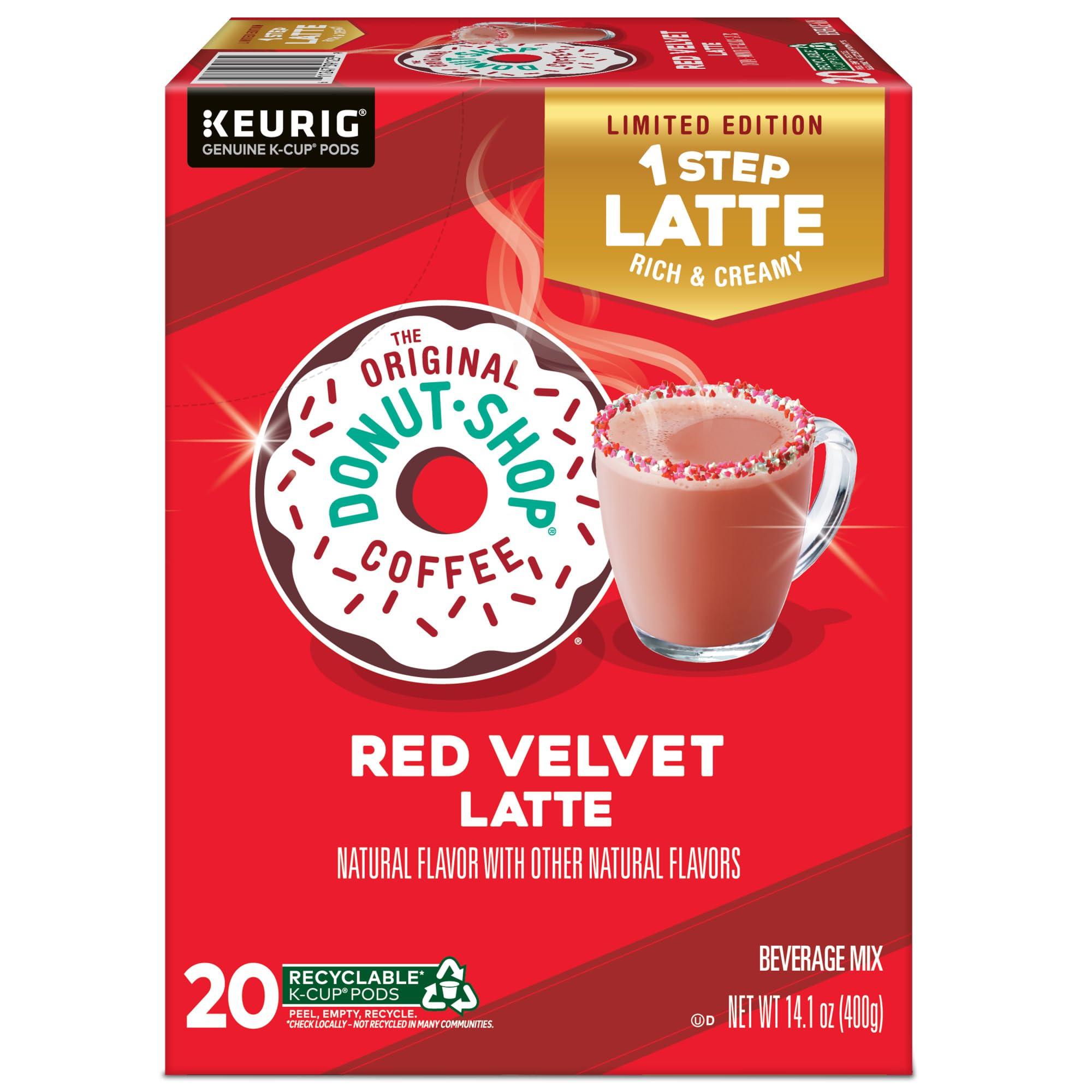 The Original Donut Shop The Original Donut Shop One-Step Red Velvet Latte, Keurig Single Serve K-Cup Pods, 20 Count