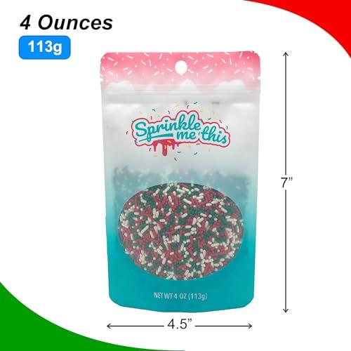 Sprinkle Me This Christmas Sprinkles - Holiday Sprinkles For Baking And Decorating - A Variety Of Bulk Sprinkles Sure To Fit Every Baking Need For The Holidays - 4 Ounce Variety (Christmas Jimmies)