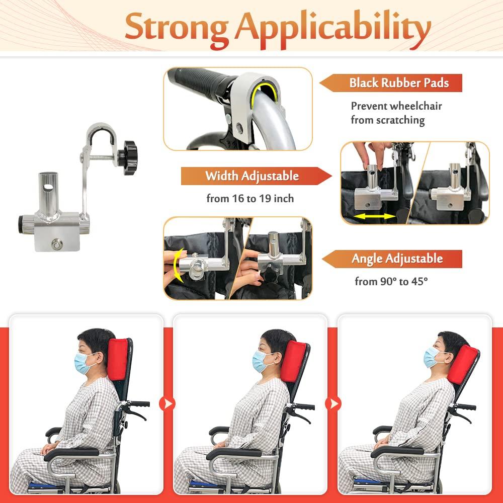 Mybow Wheelchair Headrest Neck Support Head Positioning Pillow Medical Neck Surgery Foam Wedge Keep Head Straight Immobilizer Back Support Cushion Headrest Attachment for Wheelchair Accessories Seniors