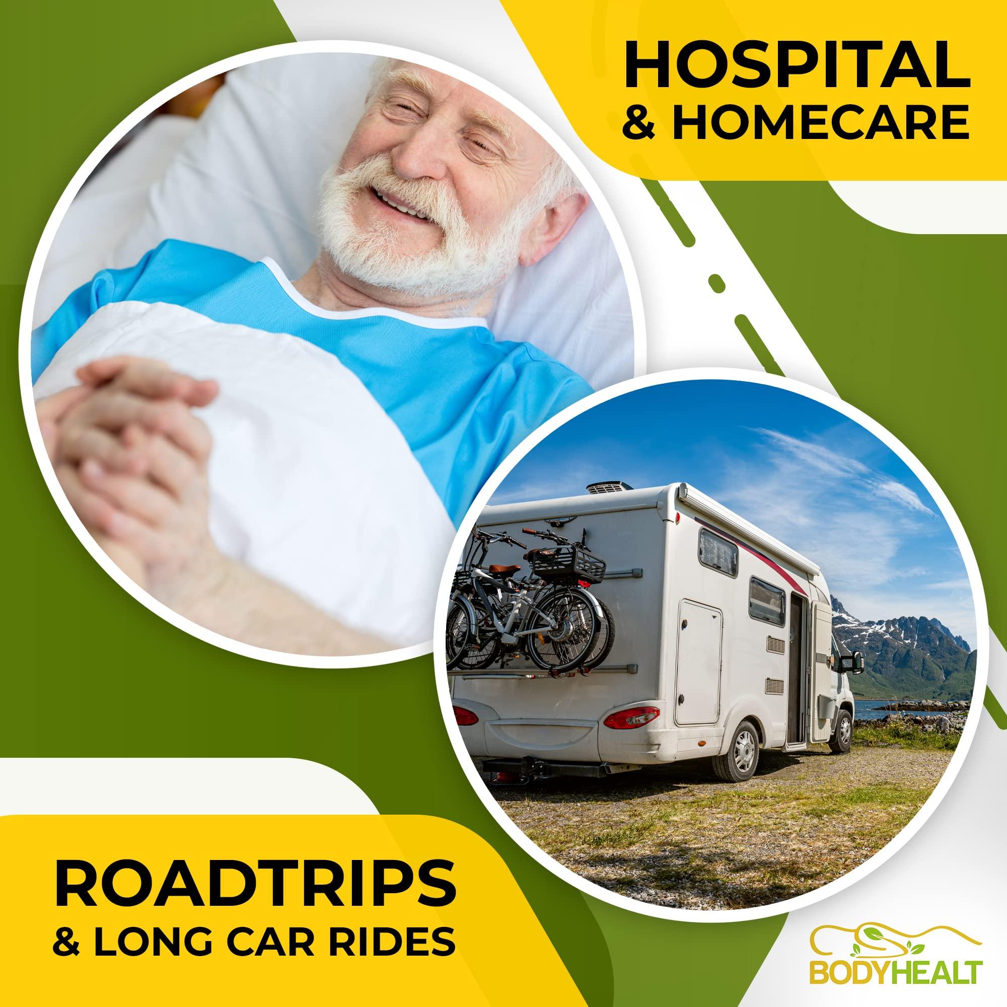 BodyHealt BodyHealt Urinals for Men 1000ml - Urine Bottle with Glow in The Dark Spill Proof Lid, Portable Urinal for Men, Male Urinal for Seniors, Hospital, Bedside & Car Travel, Mens Plastic Pee Bottles 6 Pack