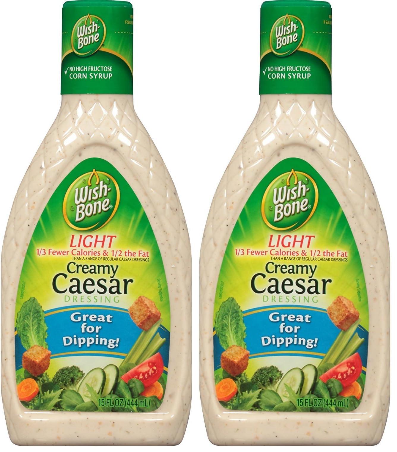 Wish-Bone Wish-Bone Light Creamy Caesar Dressing, 15 FL oz (Pack of 2)