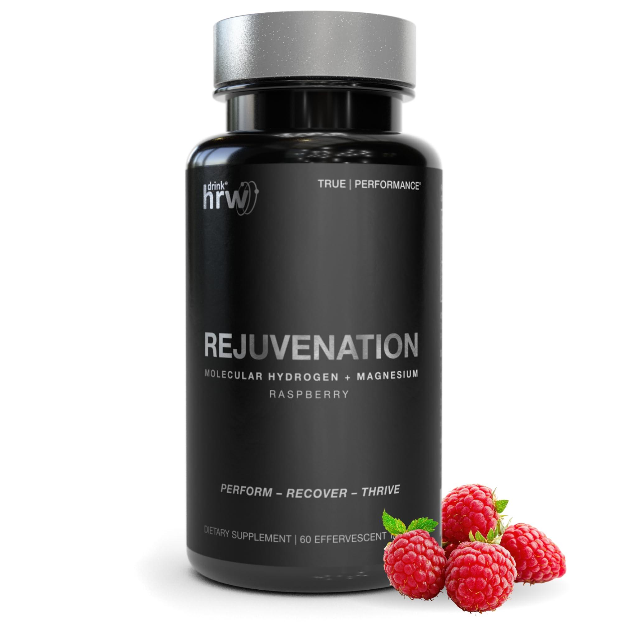 DRINK HRW Rejuvenation Sport Molecular Hydrogen Tablets: Highest Dose, and Concentration of Any Hydrogen Water Technology, Boost Energy, Improve Recovery, Support Mitochondrial Function, Raspberry