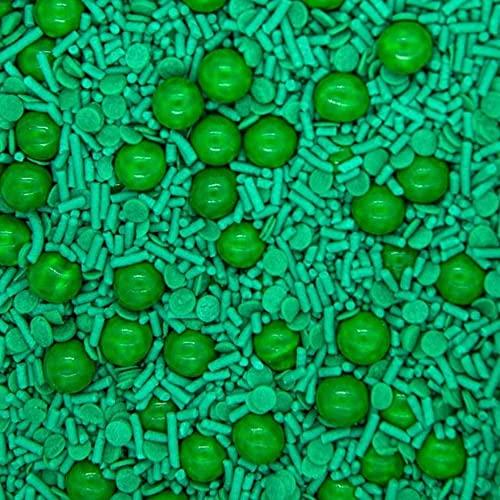 Sweets & Treats Boutique Green Sprinkles for Cake Decorating and Baking - Fancy Edible Green Cake Sprinkles and Toppings in Green Sprinkles for Cookie Decorating with Green Pearls and Chocolate Balls