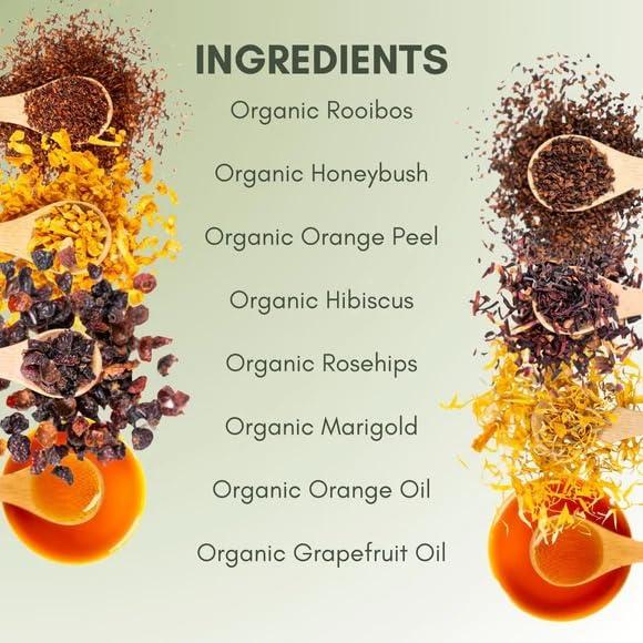 Full Leaf Tea Co. Organic Blood Orange Rooibos Loose Leaf Tea - 2oz Bag (Approx. 30 Servings) | Full Leaf Tea Co.