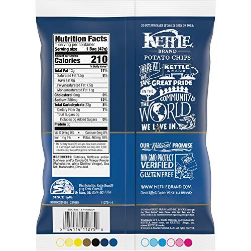Kettle Brand Kettle Brand Potato Chips, Sea Salt & Vinegar Kettle Chips, Snack Bag, 1.5 Oz (Pack of 24)
