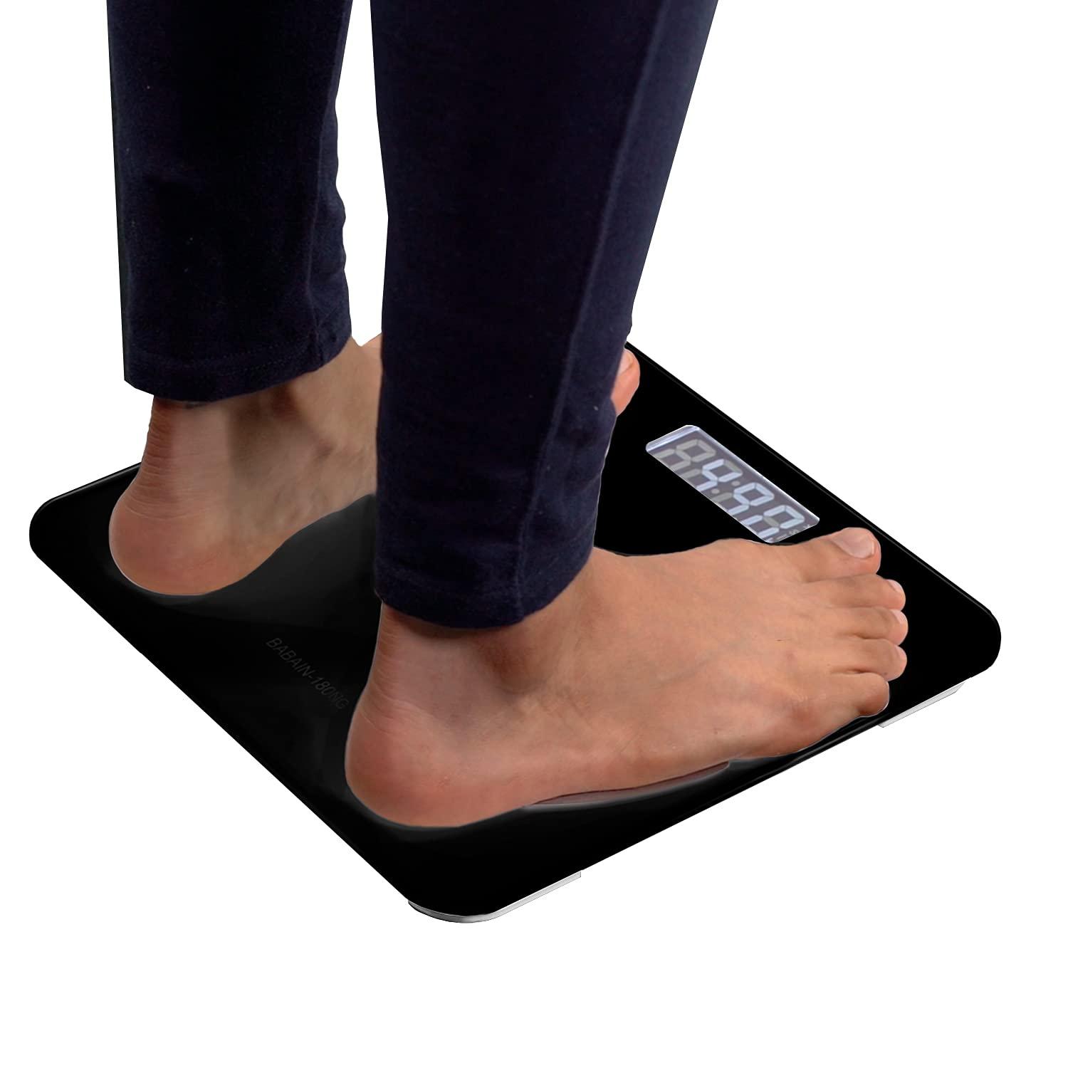 RHINO RHINO Smart Scale for Body Weight, High Precision, Bluetooth, Fitdays App, iOS and Android, Bathroom Wireless Machine for Fat, Muscle, BMI, 14 Body Indicators, 400lb (Black)