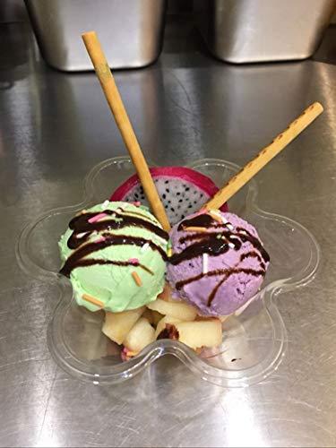 K JINGKELAI Plastic Ice Cream Bowls Ice Cream Cups Containers Clear Plastic Disposable Dessert Bowls Disposable Ice Cream Sundae Bowls with Flower Shape,60 Pack