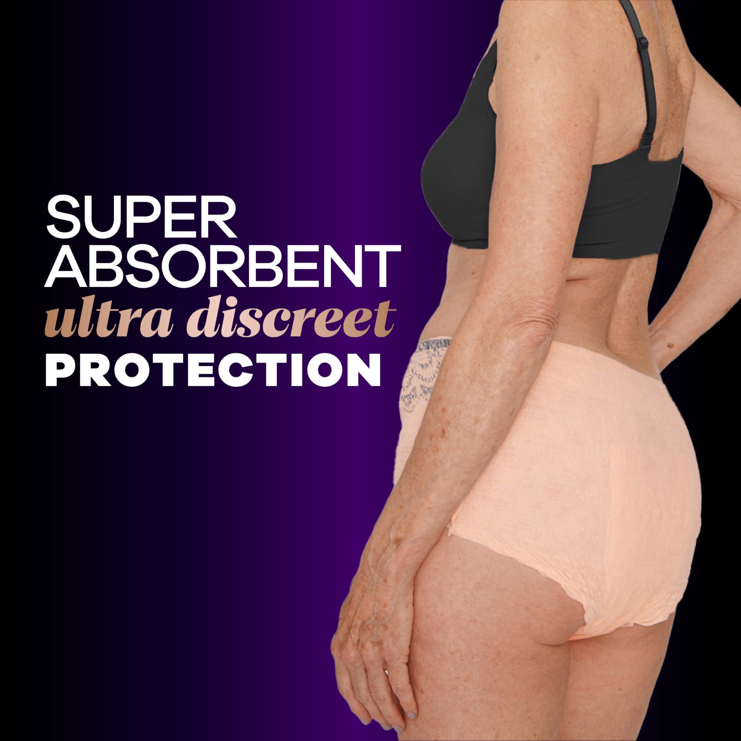 Always Discreet Always Discreet Boutique Adult Incontinence & Postpartum Underwear For Women, High-Rise, Size Small/Medium, Rosy, Maximum Absorbency, Disposable, 12 Count (Packaging May Vary)