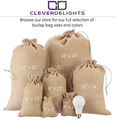CleverDelights CleverDelights 8\" x 12\" Burlap Bags - 25 Pack - 8x12 Inch Jute Burlap Drawstring Sacks