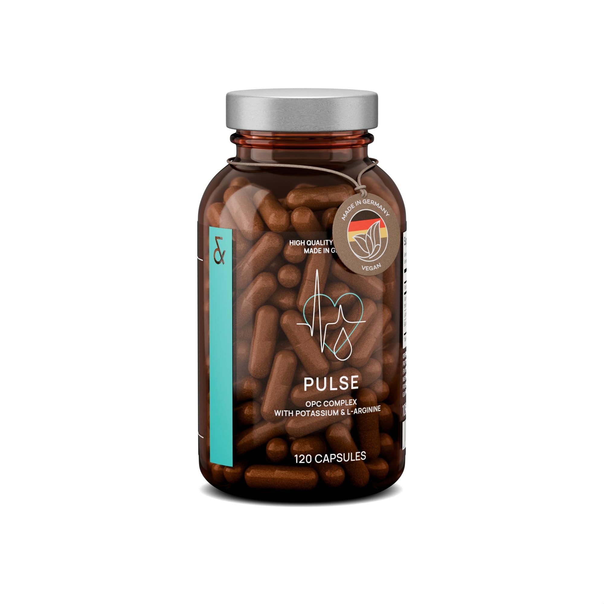 CLAV CLAV Premium Blood Pressure Support Supplement with Grape Seed Extract, L-Arginine, Black Garlic Extract & Potassium - 120 Capsules