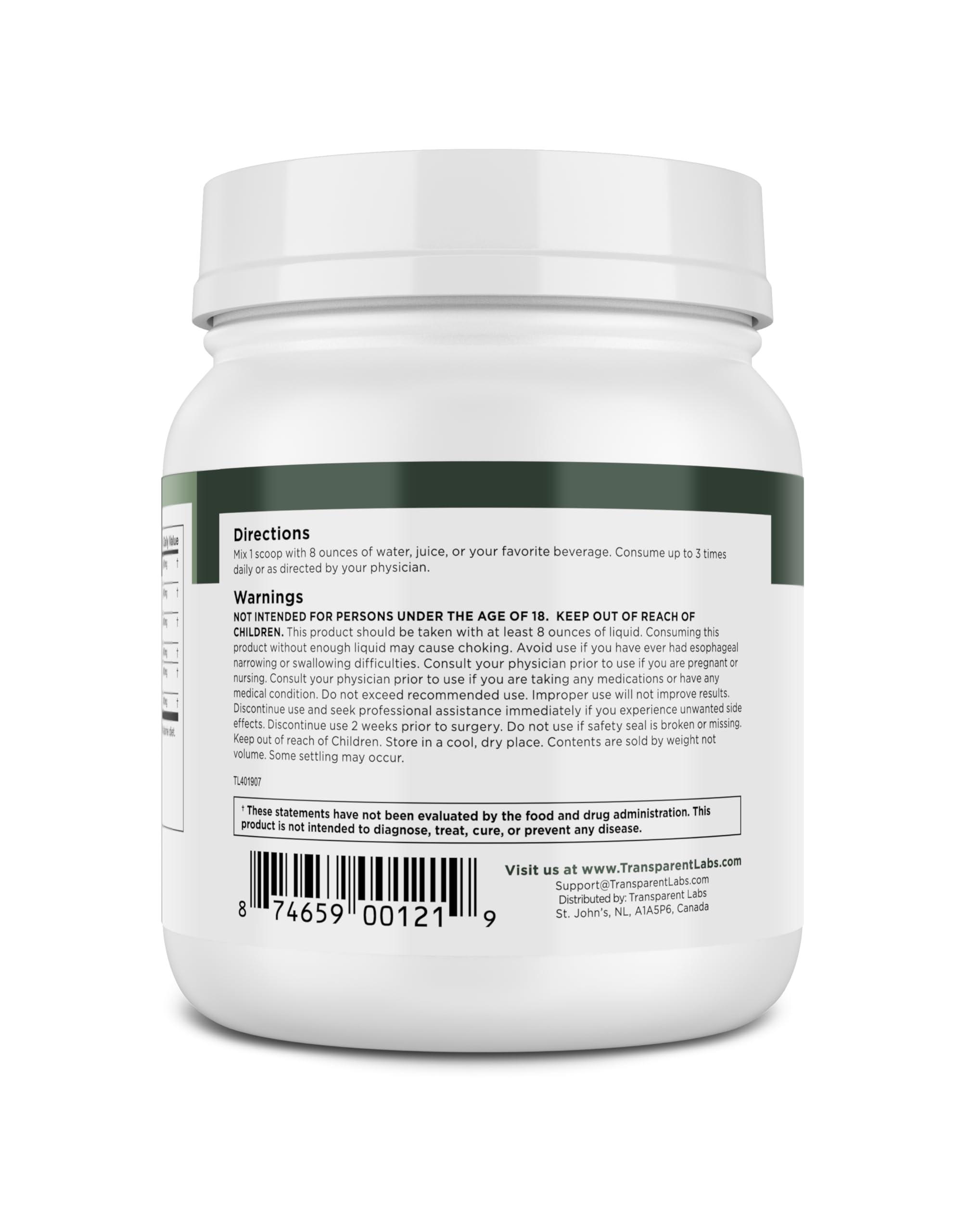 Transparent Labs Transparent Labs Prebiotic Greens - Superfood Powder & Antioxidants Supplement with Organic Spirulina, Chloerra, Acacia Powder, & Green Banana Powder - 30 Servings, Peach Mango