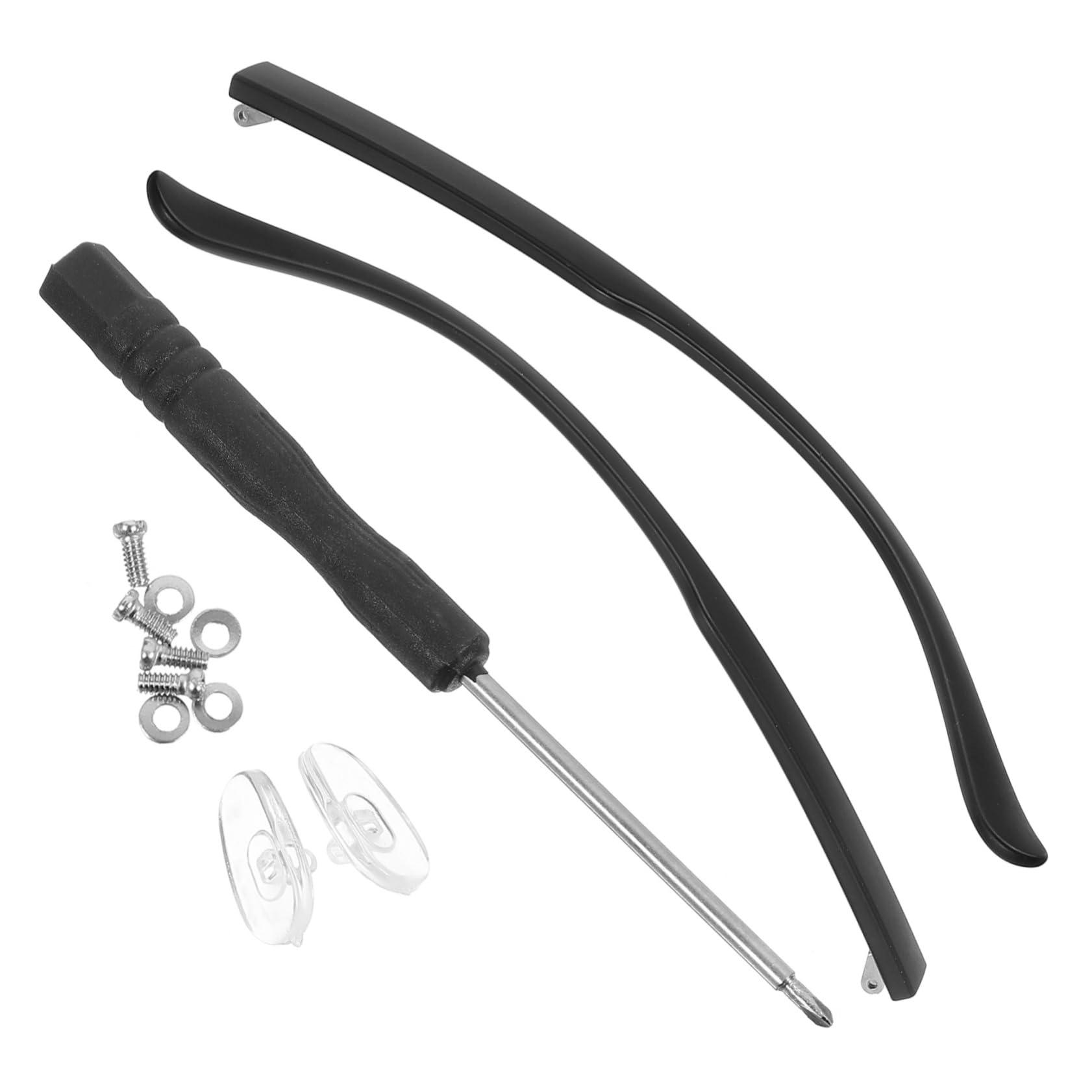SEWOART SEWOART 1 Pair Glasses Accessories Replacement Glasses Holder Glasses Leg Sunglasses Man Screwdriver Glasses Temple Covers Chain Glasses Cleaning Cloth Car Watch Repair Kit Arm Black Metal