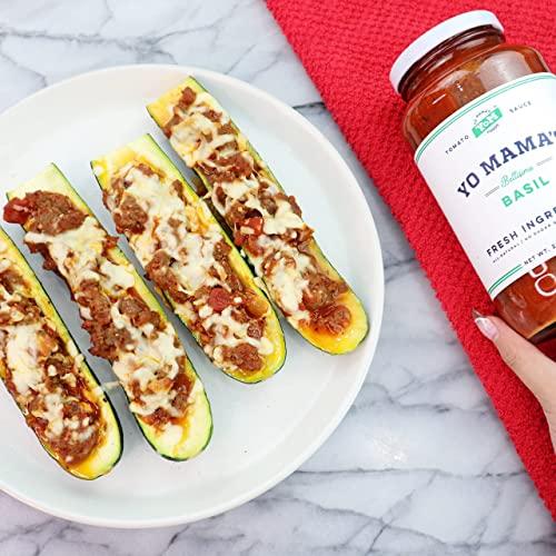 Yo Mama’s Foods Yo Mama\'s Foods Keto Tomato Basil Pasta Sauce - Pack of (1) - No Sugar Added, Low Carb, Low Sodium, Vegan, Gluten Free, Paleo Friendly, and Made with Whole, Non-GMO Tomatoes