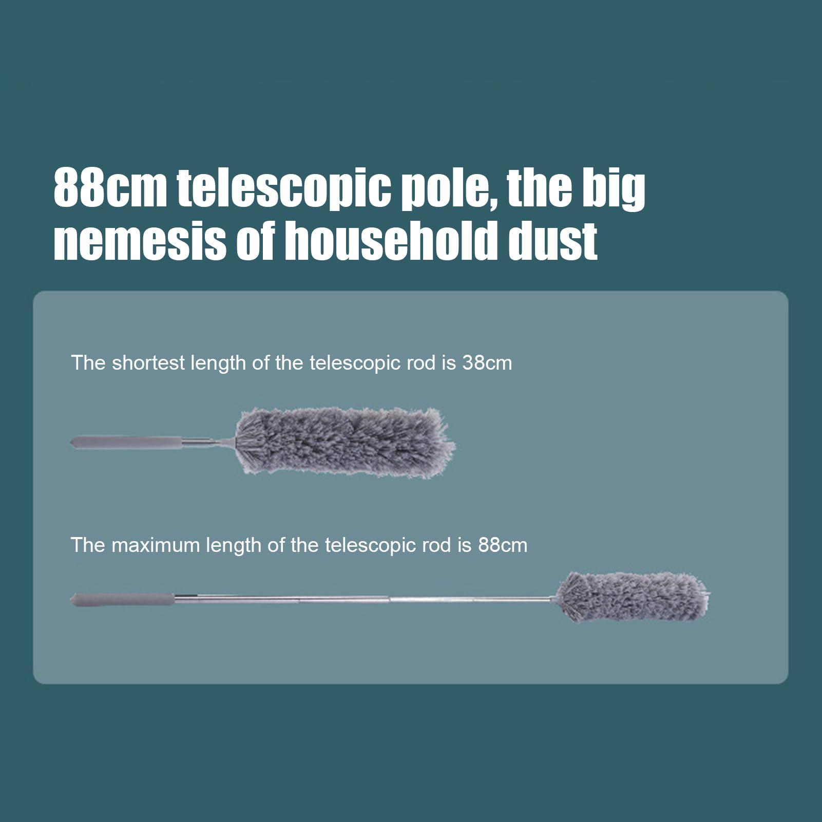 DALYNN Cleaning Duster, 360 Rotating Feather Cleaning Duster, Flexible Microfiber Cleaning Tool with Bendable Head, Washable Home Dust Collector Mop, Extension Pole Ceiling Cleaner for Officee Furniture