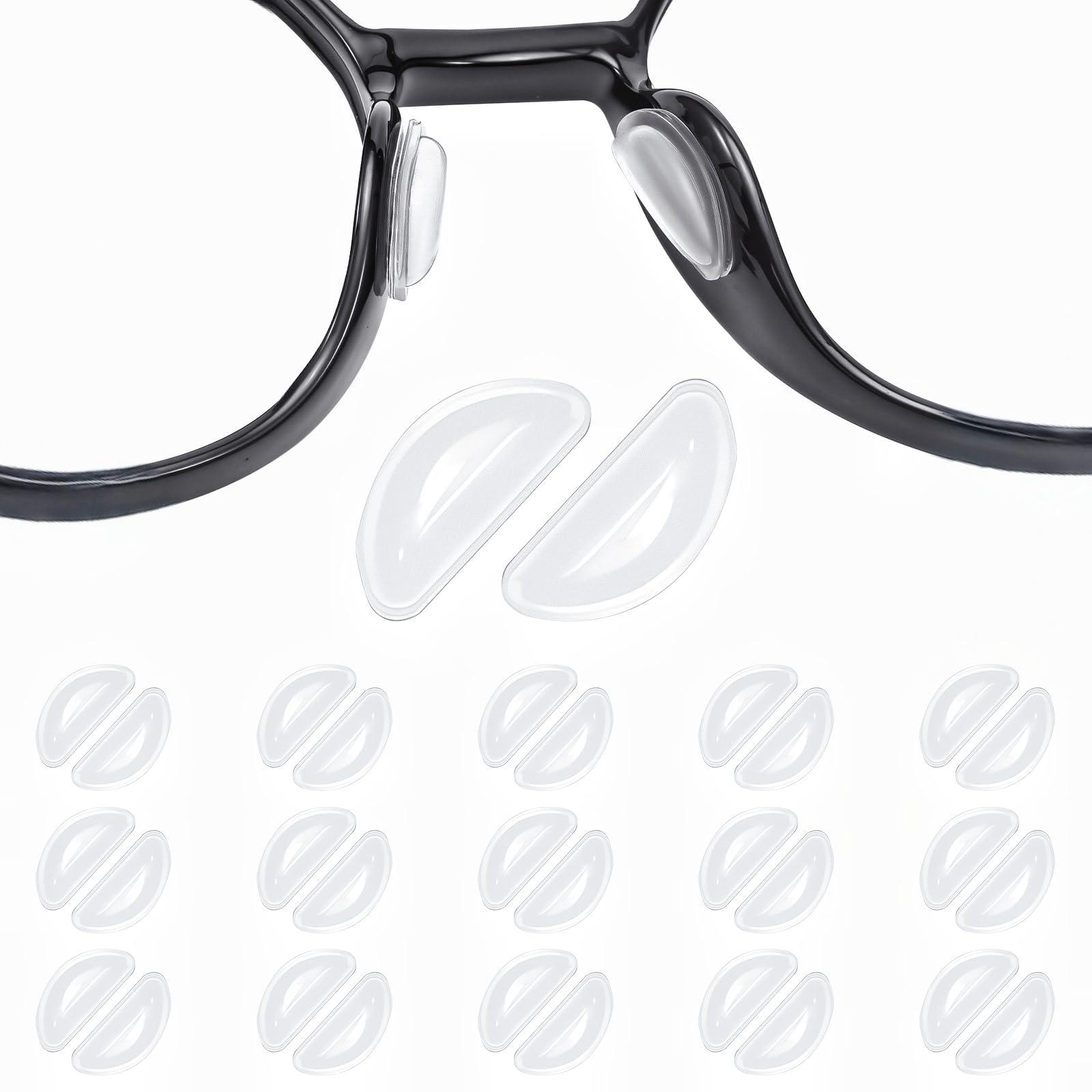 Pretwad Eyeglass Nose Pads Anti Slip, 3.5mm Thickness Adhesive Nose Grips for Glasses,Silicone Nose Pads for Eyeglasses, Clear Air Cushion Nose Pads for Eyeglasses Sunglasses Reading Glasses, 15 Pairs