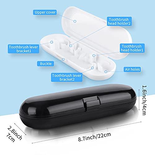 Fowecelt Fowecelt 2 Pack Electric Toothbrush Travel Case for Oral-B Pro and Other Electric Toothbrush, Portable Travel Toothbrush Holder (Black & White)