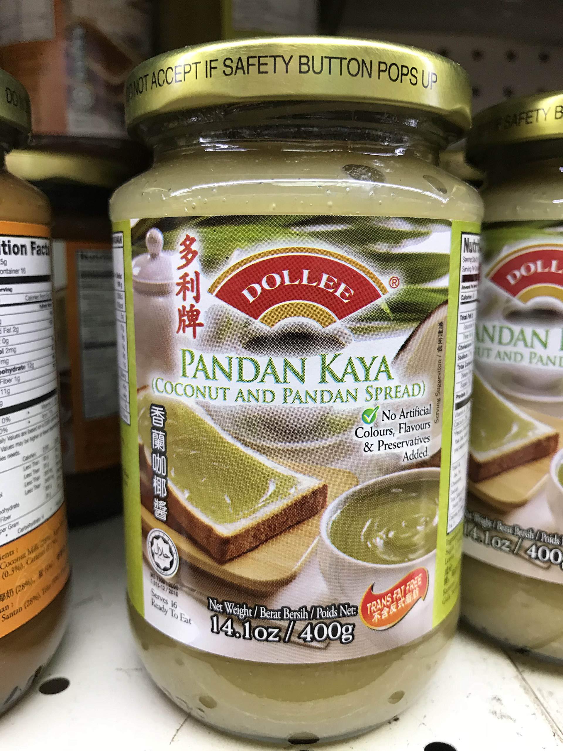 DOLLEE Pandan Kaya Coconut and Pandan Spread 14.1 oz - Product of Malaysia - Pack of 2