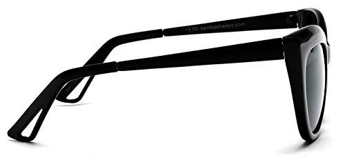 SAMBA SHADES SAMBA SHADES Bifocal Reading Sunglasses Fashion Cat Eye Sunglass Readers Oversized Women\'s CatEye Glasses Black Rx 3.50