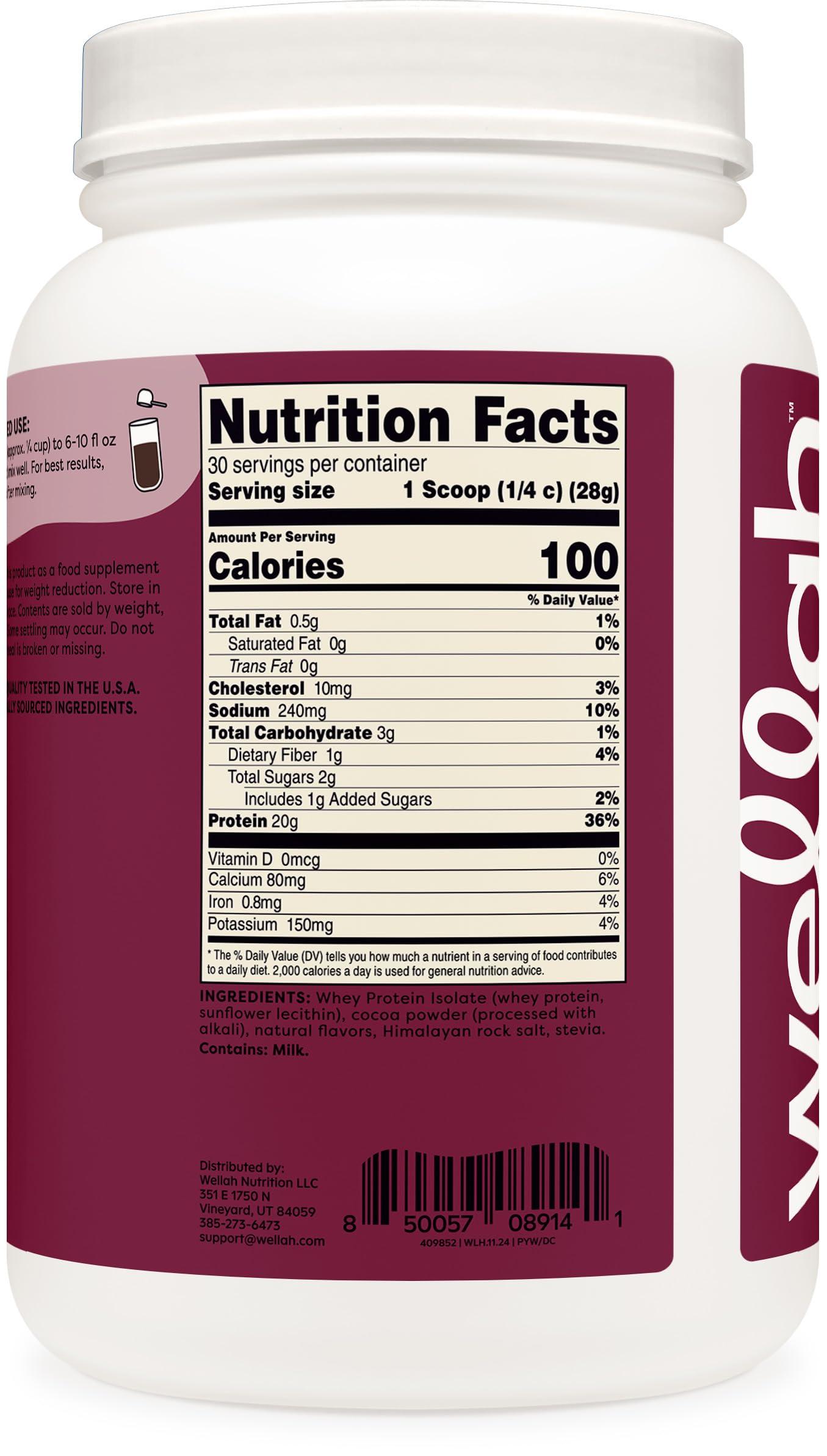 Wellah Wellah Protein Your Whey (30 Servings, Dark Chocolate) - Whey Protein Isolate Protein