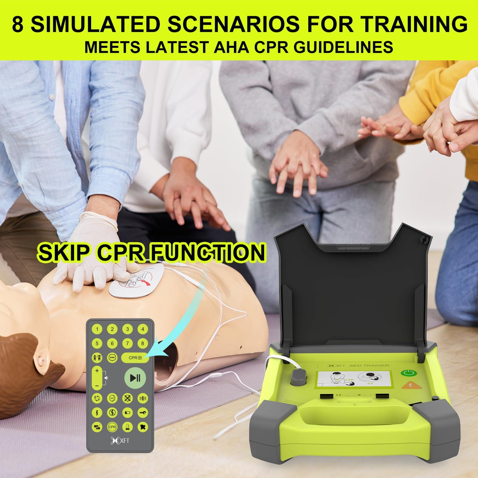 X XFT AED Trainer, XFT AED Training Kit CPR Equipment Training Device Automatic External Defibrillator Simulator, AED Trainer Professional for First Aid Trainee Beginner 2024 New Version(XFT-120GA)