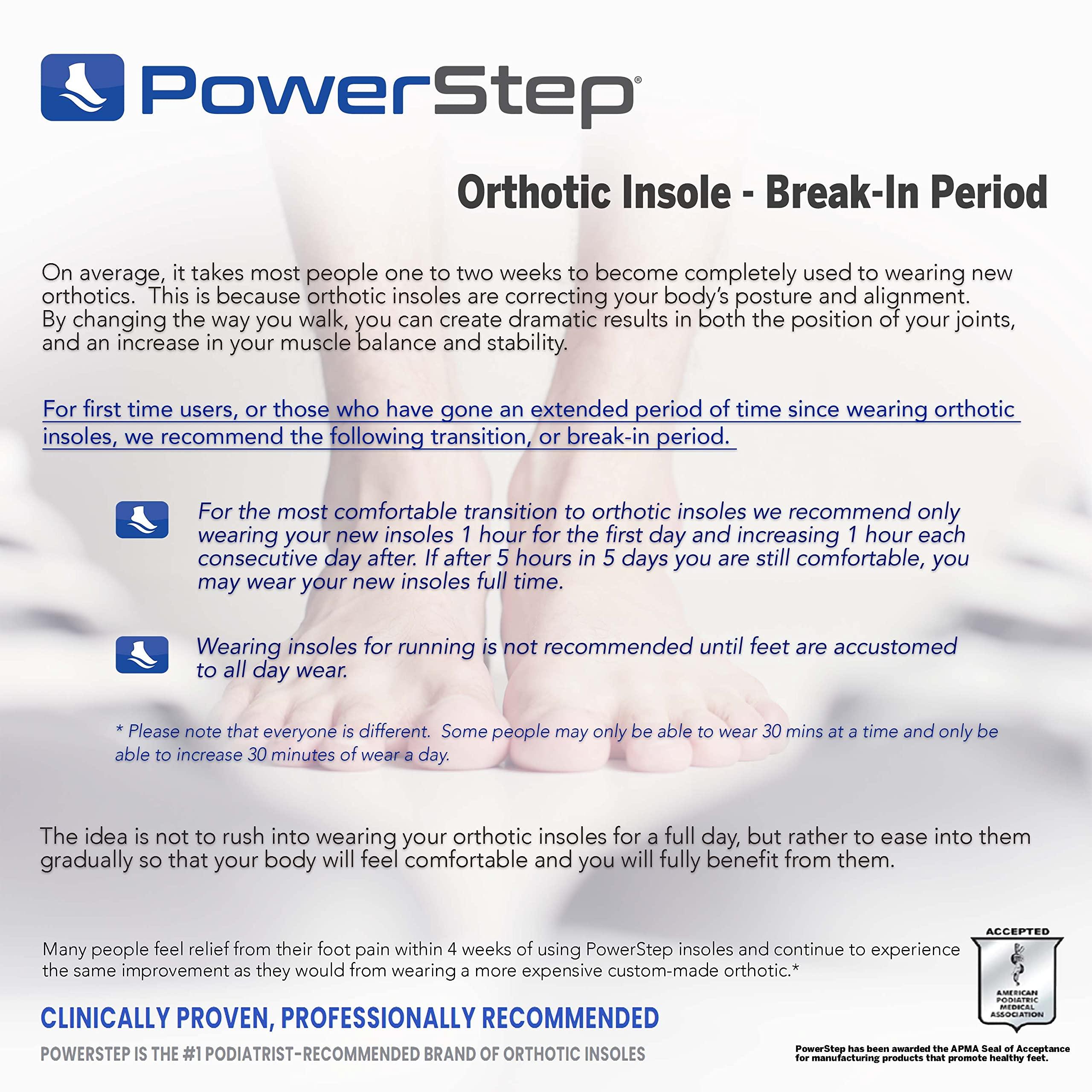 Powerstep PowerStep Pinnacle Maxx Orthotic Insoles - Orthotics for Overpronation with Maximum Stability & Comfort - Firm + Flexible Angled Heel Style to Help Flat Feet - Heavy Duty Inserts (M 4-4.5 W 6-6.5)