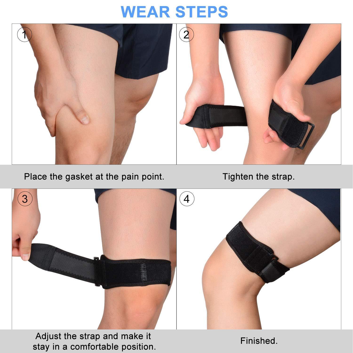 supregear supregear IT Band Strap - Iliotibial Band Compression Wrap, Adjustable Knee Thigh Hip & ITB Support Brace Patellar Tendonitis Stabilizer for Running and Exercise - Men, Women