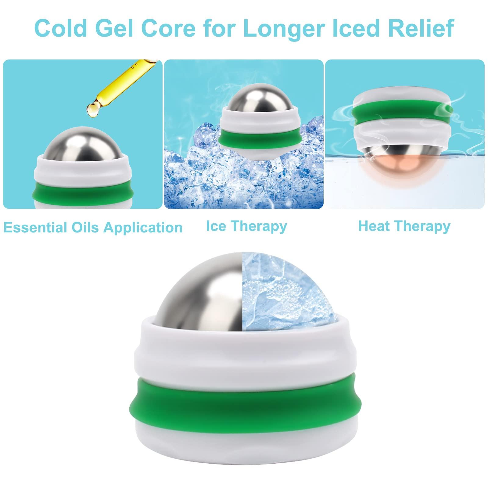 AHIER AHIER Cold Massage Roller Ball, Cold Therapy Relief, Free Rolling Removable Gel Ball Deep Tissue Massage Pain Relief, Great Tool for Back/Neck Pain, Muscles Recovery and Inflammation
